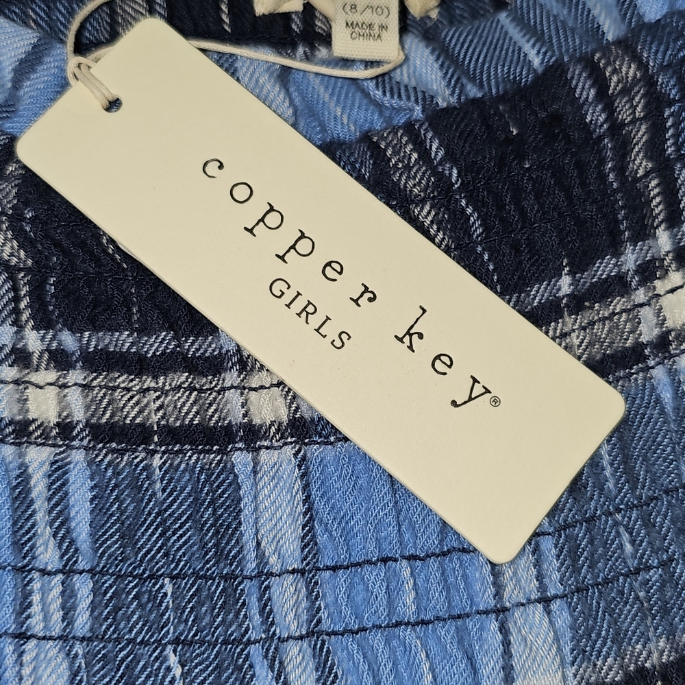 Copper Key Navy Plaid Girls Dress - Size S, M, & Xl - Picture 4 of 6